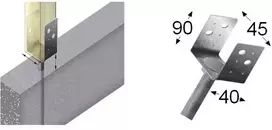 U tipo tvirtinimo pagrindas su inkaru Arras 45x40x90x4mm karštai cinkuotas