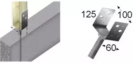 Arras U tipo tvirtinimo pagrindas su inkaru 100x60x125x5.0x250mm