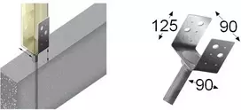 U tipo tvirtinimo pagrindas su inkaru Arras 90x90x125x5mm karštai cinkuotas