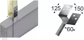 Arras U tipo tvirtinimo pagrindas su inkaru 5.0x150x60x125x200mm