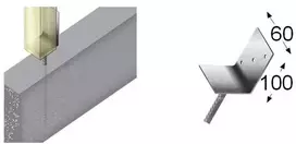 L tipo tvirtinimo pagrindas su inkaru Arras 70x60x100x5.0x200mm karštai cinkuotas