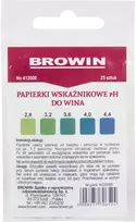 Popierinės juostelės vyno pH nustatyti Browin 2.8-4.4/25vnt.