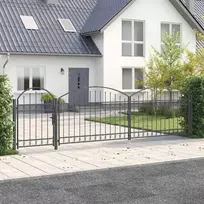 Sodo tvorelės vartai su arkiniu viršumi Assen Pilka Plienas