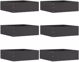 Vejo kraštas 6 pcs Juoda 40 x 40 x 13 cm Plienas