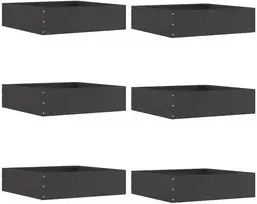 Vejo kraštas 6 pcs Juoda 50 x 50 x 13 cm Plienas