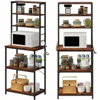 Rebiko Daugiafunkcinė lentynos vintage retro rudos loft virtuvės spintelė 6 lentynos 166 cm