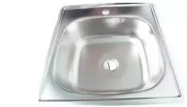 Įleidžiama ner.plieno virtuvės kriauklė PS-1024 381x381x0.6mm matinė