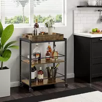 Songmics Virtuvės vežimėlis su padėklu 65 × 40 × 86 cm