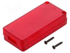 Enclosure: for USB | X: 30mm | Y: 65mm | Z: 15.5mm | ABS | translucent red