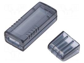 Enclosure: for USB | X: 20mm | Y: 66mm | Z: 12mm | ABS | snap fastener