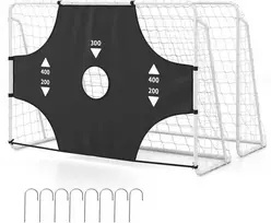 Promotions Futbolo vartai 215x77x152 cm balti, nuimama taikinio siena