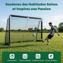 Promotions Futbolo vartai, 300x91x200 cm, juodi, metalinis rėmas