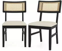 Promotions Valgomojo kėdės, 53.3x54.6x87.6 cm, juoda, aptrauktos audiniu