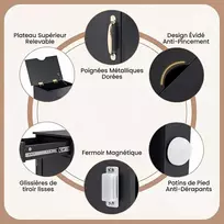 Promotions Naktinis staliukas 60x35x62 cm juodas, su laikymo vieta