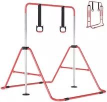 Promotions Vaikų gimnastikos skersinis, 111.5x144.5x132 cm, raudonas, reguliuojamas, sulankstomas metalinis