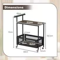 Promotions Šoninis staliukas, 60x40x72 cm, rudas, su laikymo vieta