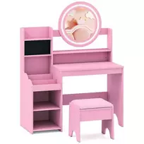 Promotions Vaikiškas tualetinis staliukas 84x37x107 cm rožinis, su laikymo vieta