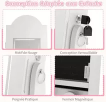 Promotions Papuošalų komoda, 34x30x113 cm, balta, MDF