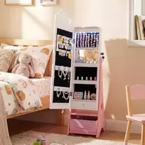 Promotions Papuošalų spintelė 30,5x30,5x117,5 cm balta, veidrodis, laikymas