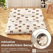 Promotions Futono čiužinys 140x200 cm, rudas, mikropluoštas, skalbiamas užvalkalas, tatamio kilimėlis