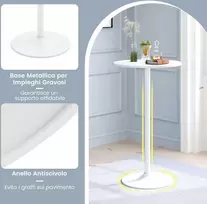 Promotions Bistro stalas, 60x60x101.5 cm, balta, metalas