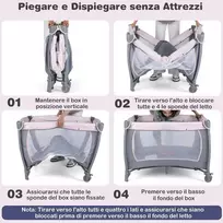 Promotions Kūdikių maniežas, 106x74x74 cm, rožinis, sulankstomas
