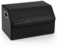 Promotions Automobilio bagažinės organizatorius, 46x30x28 cm, juodos spalvos, odinis, daiktų laikymo dėžė