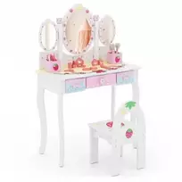 Promotions Vaikiškas tualetinis staliukas su kėdute, 70x34x105 cm, balta, MDF