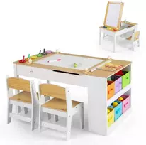 Promotions Vaikų piešimo stalas su molbertu, 109x60x55 cm, natūralios spalvos, su laikymo vieta
