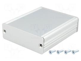 Enclosure: with panel | AKG | X: 71mm | Y: 80mm | Z: 24mm | aluminium | grey