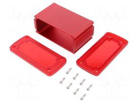 Enclosure: multipurpose | X: 115.1mm | Y: 69mm | Z: 51.6mm | red | UL94V-0
