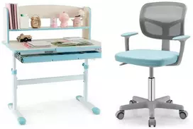 Promotions Vaikiškas rašomasis stalas ir kėdė, 80x51x81.5 cm, mėlyna, reguliuojamo aukščio