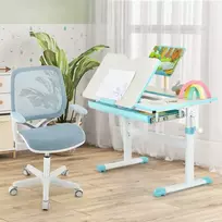 Promotions Vaikiškas rašomasis stalas ir pasukama kėdė, 80x51,5x51-73 cm, mėlyna, reguliuojamo aukščio