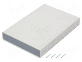 Enclosure: with panel | X: 200mm | Y: 280mm | Z: 40mm | ABS | light grey