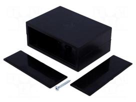 Enclosure: with panel | X: 64.5mm | Y: 89.2mm | Z: 35.8mm | ABS | black