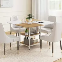 Promotions Valgomojo stalas, 120x120x77 cm, įvairiaspalvis, su laikymo lentyna, medinis