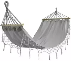 Extralink Juodasis miškas | Hamakas | pilka su kutais 1 asmeniui 200x100cm su rėmu