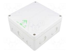 Enclosure: junction box | X: 140mm | Y: 140mm | Z: 79mm | polystyrene