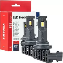 LED žibintų lemputės F25 Sidabrinis FULL CANBUS HB3 9005 52W 12V 24V AMIO-04706