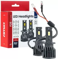 LED žibintų lemputės F25 Sidabrinis FULL CANBUS H3 52W 12V 24V AMIO-04702