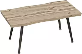 Aosom Kavos staliukas 100x50x45 cm ąžuolas juodas, plieninės kojos