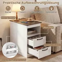 Promotions Naktinių staliukų komplektas, 60x35.5x62 cm, balta, su laikymo vieta