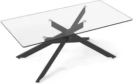 Promotions Kavos staliukas, 120x60x45.5 cm, juodas, stiklas