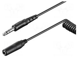 Cable | Jack 6.35mm socket,Jack 6.35mm plug | 5m | black | Øout: 4mm