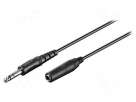 Cable | Jack 6.35mm socket,Jack 6.35mm plug | 5m | black