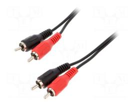 Cable | RCA plug x2,both sides | 2.5m | black