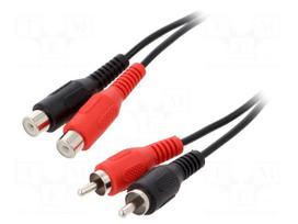 Cable | RCA socket x2,RCA plug x2 | 1.5m | black