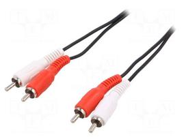 Cable | RCA plug x2,both sides | 2.5m | black
