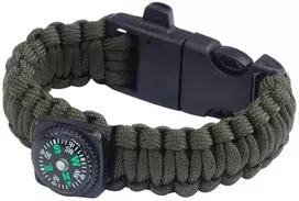 Badger Outdoor Apyrankė 101 Inc. Compass 9'' Paracord Žalia