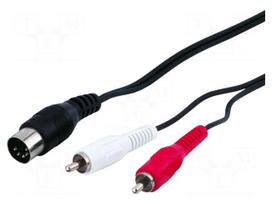 Cable | DIN 5pin plug,RCA plug x2 | 1.5m